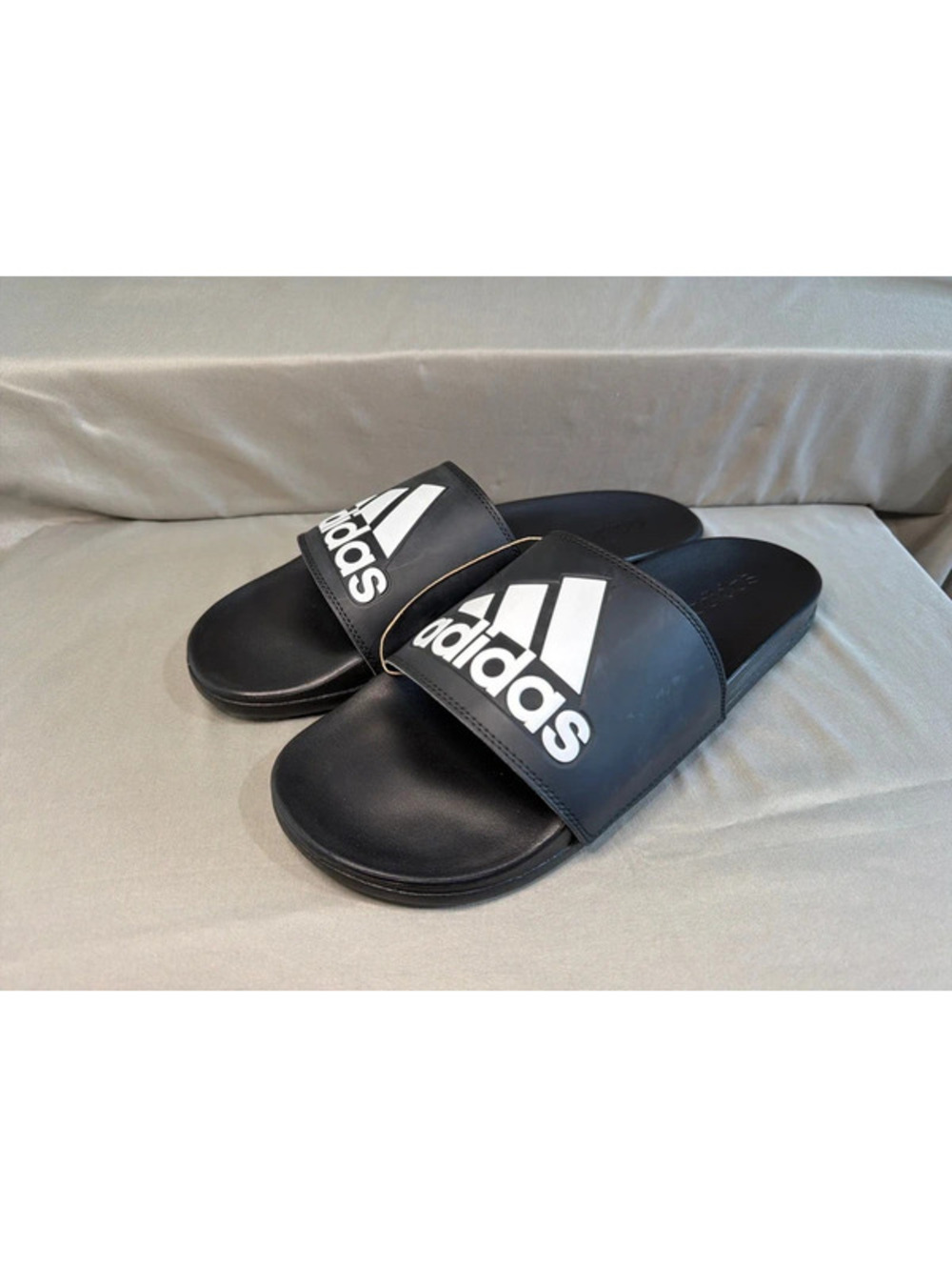 Adidas Adilette Shower Slides Men's 13/Women’s 14 Black/White GY1945 New Logo